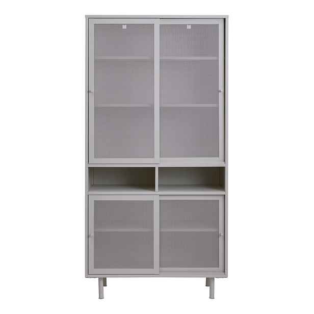 Šedá kovová skříň s posuvnými dveřmi 90x180x40 cm Veep – Unique Furniture
