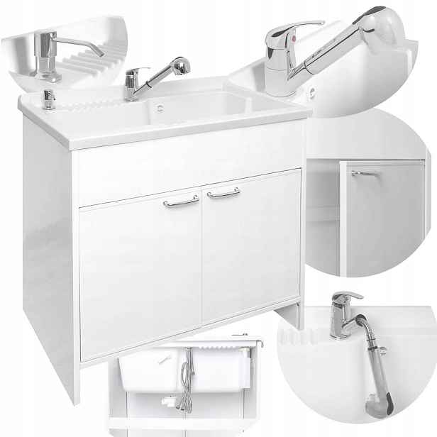 Set Technický Dřez Skříňka Baterie Dávkovač Umyvadlo Komora 85x78