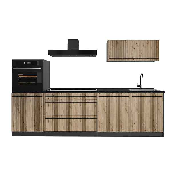 Vicco KUCHYŇSKÝ KOUT R-Line, Řemeslný dub/Antracit, 280 cm pracovná doska antracitová