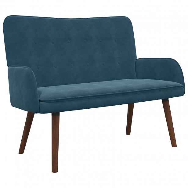 vidaXL Sofa pro dvě osoby Modrá 115 x 61 x 87 cm Samet