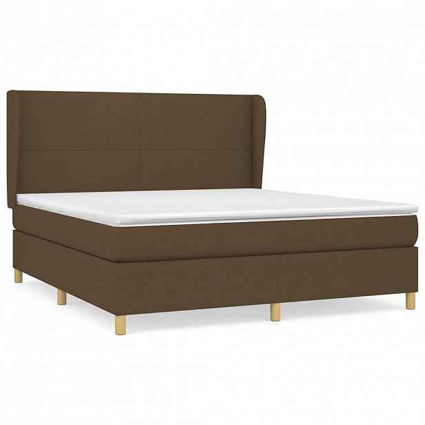 vidaXL Box spring postel s matrací tmavě hnědá 160x200 cm textil