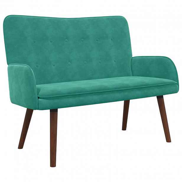vidaXL Sofa pro dvě osoby Tyrkysová 115 x 61 x 87 cm Samet