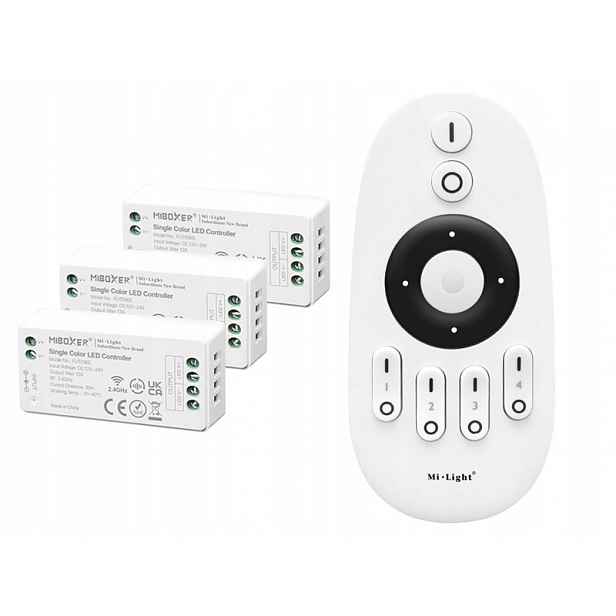 3 x Led zónový Regulátor Mono Dálkový Ovladač 432W Milight