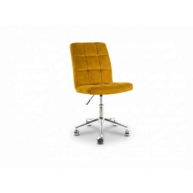 AKCE Žluté kancelářské křeslo Q-020 VELVET II. jakost