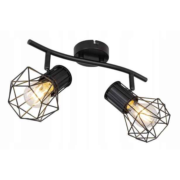 Černá geometrická spotová lampa Priska Globo