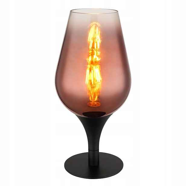 Černá stolní lampa Lavus s měkkým leskem do kanceláře Globo