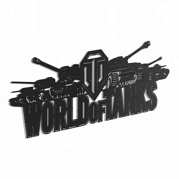 Dřevěný 3D obraz Logo World of Tanks Nástěnná Dekorace Dárek