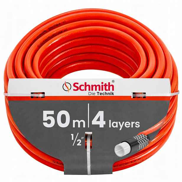 Hadice 1/2" 50 m 4-vrstvá, silná, vyztužená Na Zavlažování Schmith
