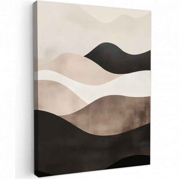 MuchoWow OBRAZ NA PLÁTNĚ Abstraktní - Krajina - Vlny - Krémová barva 60x80 cm