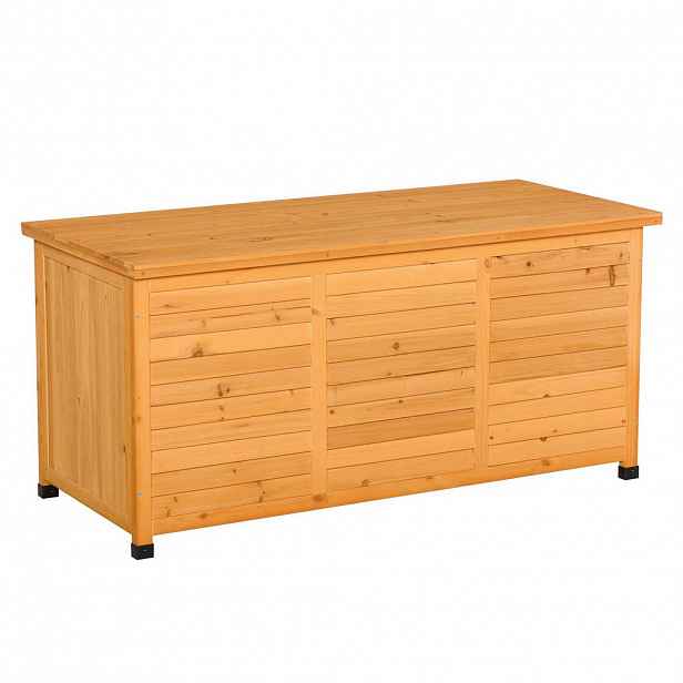 OKWISH ZAHRADNÍ box 127/56/60 cm žlutý z dřeva s voděodolným povrchem a víkem