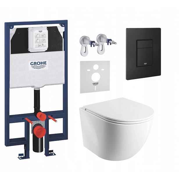 7v1 Sada Wc, Stelaz Grohe Slim Wc Mísa Omnires Mat Tornado Tlačítko