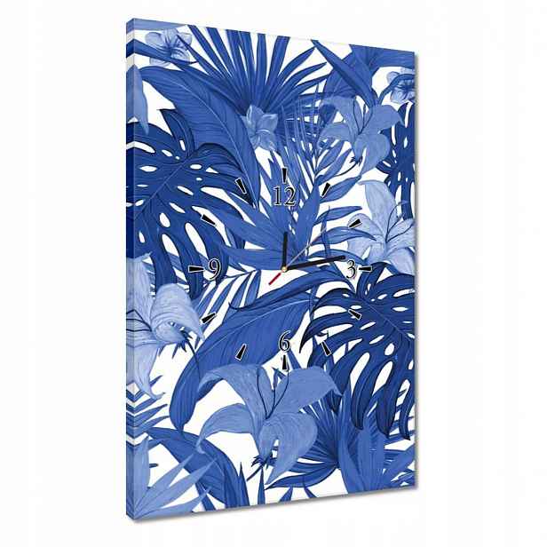 Hodiny 40x60 Classic Blue Monstera