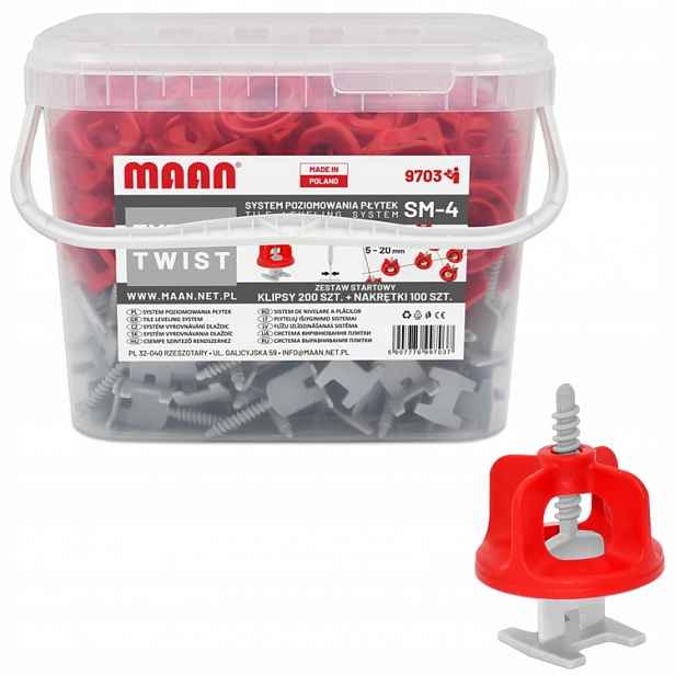 Systém vyrovnávání dlaždic Twist 1,5 mm 200+100 kusů