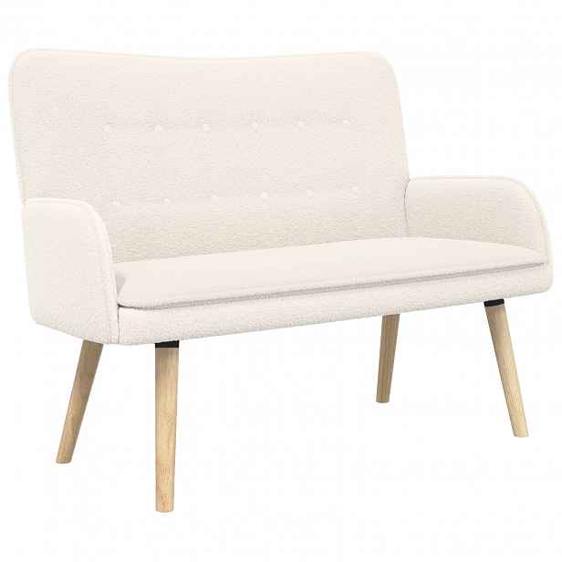 vidaXL Sofa pro dvě osoby Krémová 115 x 61 x 87 cm Bouclé