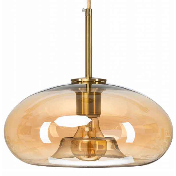 Závěsná skleněná jantarová lampa Paris Ufo