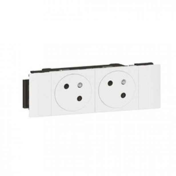 Zásuvka 2x2P+Z Bílá plochá Integrovaná Mosaic 4M Legrand 077102L