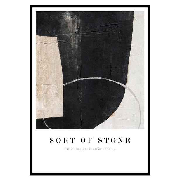 Obraz 52x72 cm Sort Of Stone   – Malerifabrikken