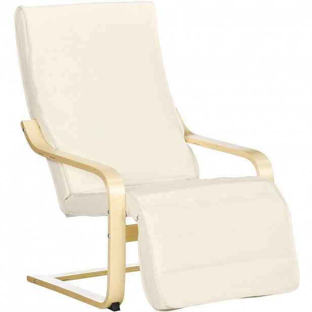 Redom RELAXAČNÍ křeslo 66,5/94/100 cm s 5polohovou podnožkou a houpací konstrukcí, Krémově bílá
