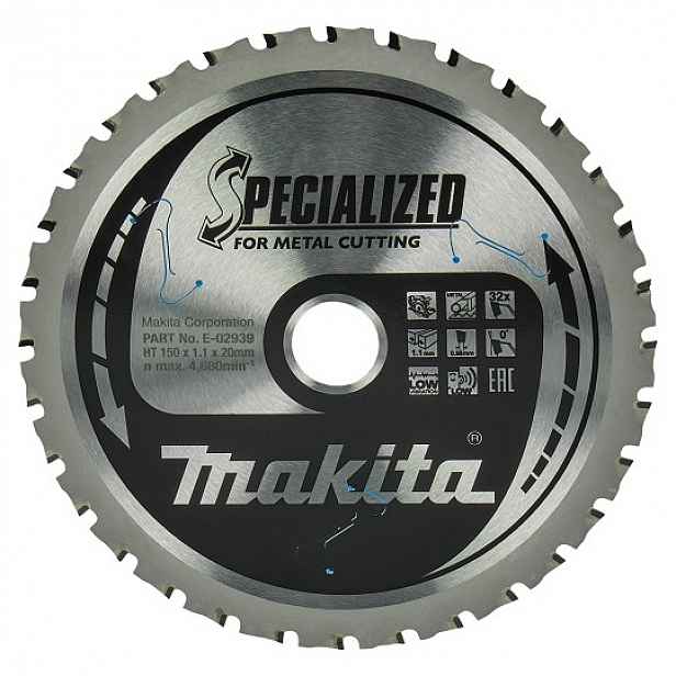 kotoučová pila na kov, 150/20/1,1 mm, 32 zubů, Makita [E-02939]