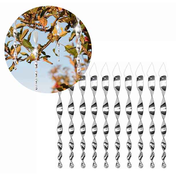 Garden King Plašič ptáků spirála 30 cm 10 ks, stříbrná SKH10