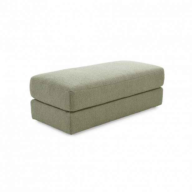 luma-home ČALOUNĚNÁ STOLIČKA s pružinovým jádrem, Š124/H60/V40 cm, potah z ploché tkaniny, světle zelená / 15253