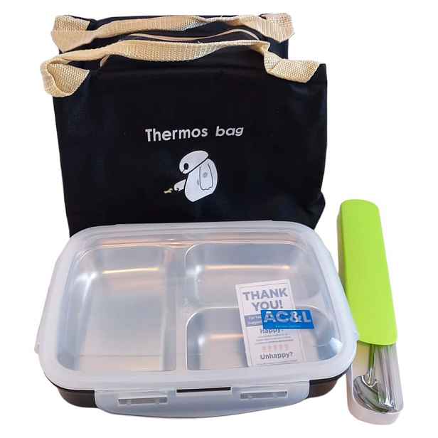 Lunchbox Krabička 1000 ml Černá Snídaňová sada
