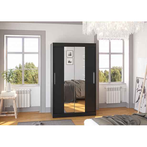 Šatní skříň Lisandro 120 cm, černá HELCEL