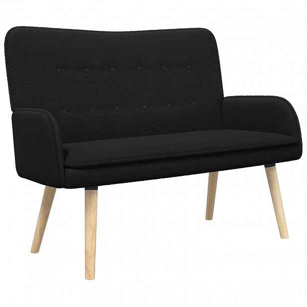 vidaXL Sofa pro dvě osoby Černá 115 x 61 x 87 cm Bouclé