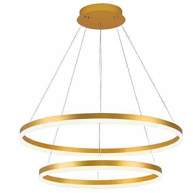 Závěsná Lampa Zlatá Dva Kroužky Kola Moderní Led Do Obývacího Pokoje Ložnice