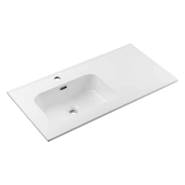 ArtCom Keramické umyvadlo GO2 90 L | bílý lesk 90 cm