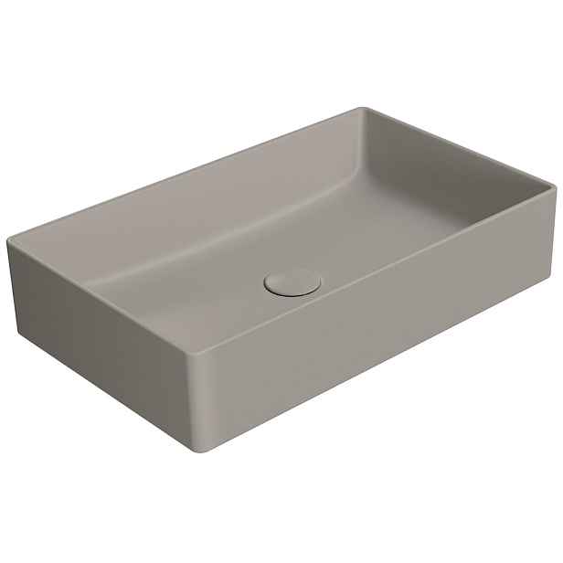 GSI KUBE X keramické umyvadlo na desku, 60x37cm, tortora mat