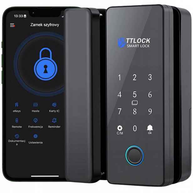 Kódový Zámek Na Skleněné Dveře S Wifi, Rfid A Otiskem Prstu