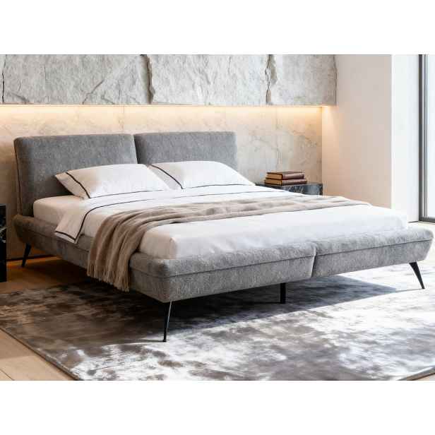 Postel Verde 180x200 cm, holubí šedá strukturovaná látka