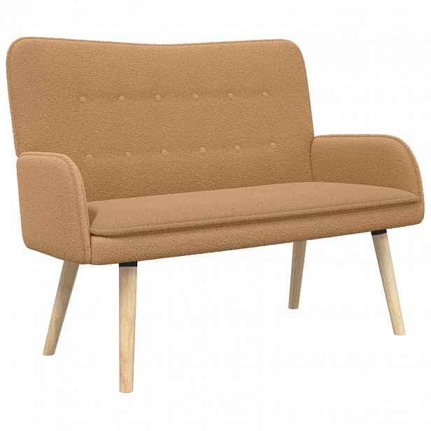 vidaXL Sofa pro dvě osoby Béžová 115 x 61 x 87 cm Bouclé