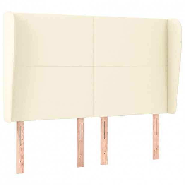 vidaXL Čelo postele typu ušák krémové 147 x 23 x 118/128 cm umělá kůže