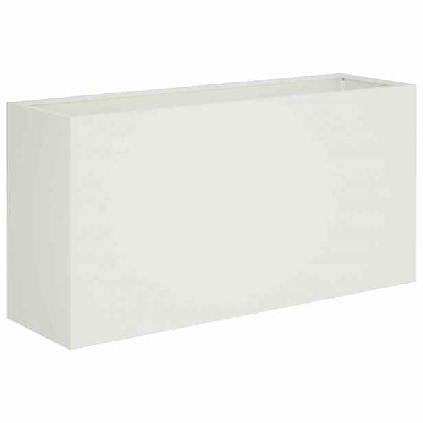 vidaXL Zahradní pěstebník Bílá 100 x 30 x 40 cm Studená válcovaná ocel