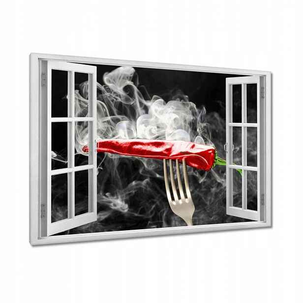 Obrazy 120x80 Červená paprika Dým