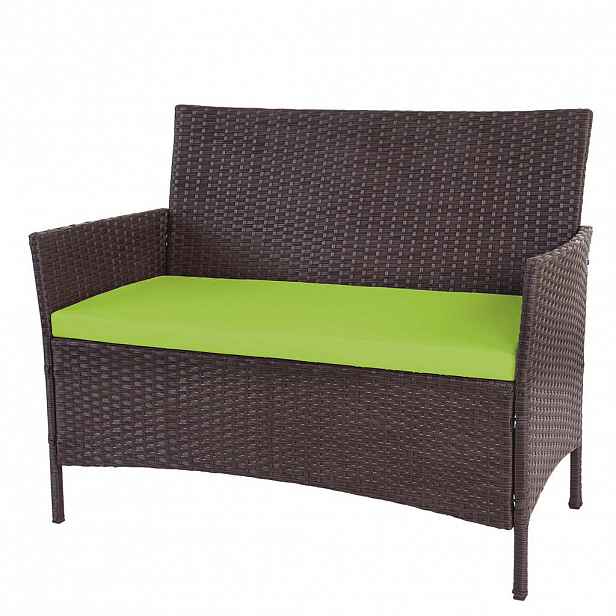 MCW POLY-RATTAN ZAHRADNÍ LAVICE Hnědá, zelená