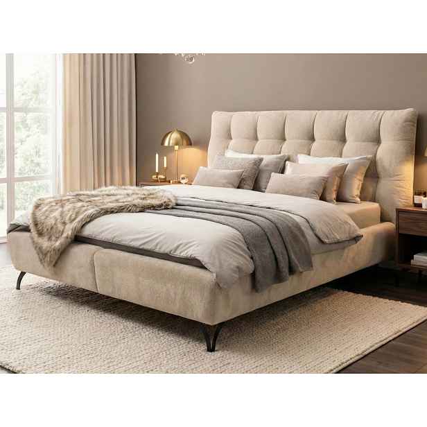 Postel Erato 180x200 cm, světle béžová látka