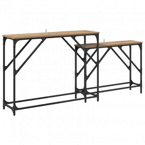 vidaXL Konzolový stolek 2 ks Artisanový dub 100 x 28 x 75 cm
