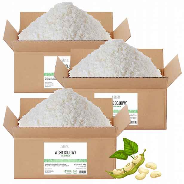 Vosk pro masážní sójové svíčky 100% přírodní, veganské vločky 3x5 kg