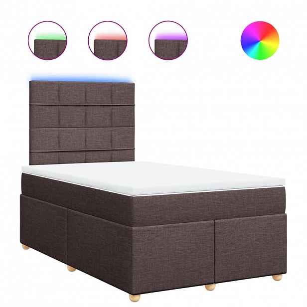 vidaXL Box spring postel s matrací tmavě hnědá 120x200 cm textil