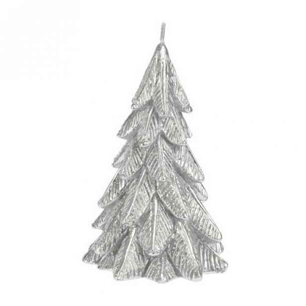 Vánoční svíčka Xmas tree stříbrná, 12,5 x 8,5 cm