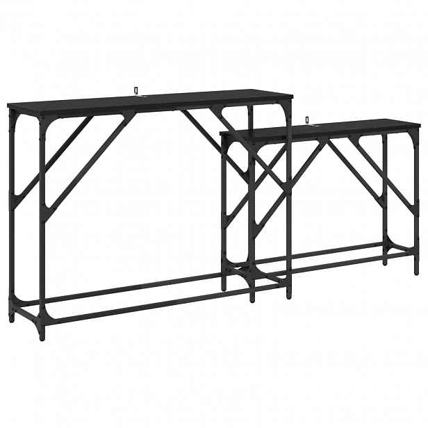 vidaXL Konzolový stolek 2 ks Černý dub 100 x 28 x 75 cm