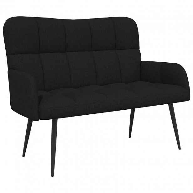 vidaXL Sofa pro dvě osoby Černá 115 x 61 x 87 cm Textil