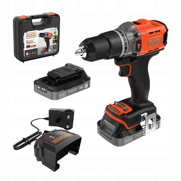 aku vrtačka 45 Nm, 18 V Black+Decker [BCD383D2XK-QW]