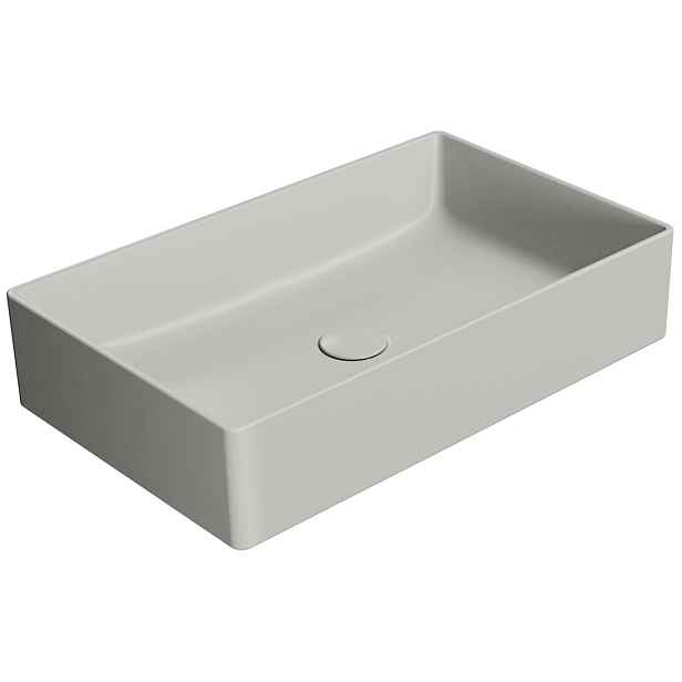 GSI KUBE X keramické umyvadlo na desku, 60x37cm, cenere mat