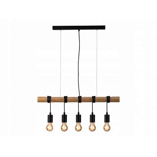 Livarno Moderní závěsná lampa 5 Žárovek černá/sklo R-120 RR-81