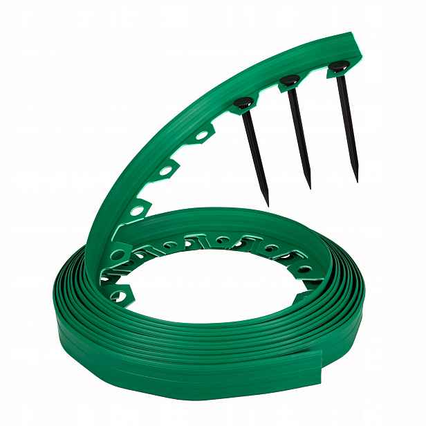 Zahradní lem z plast 3x10 m zelený 4 cm