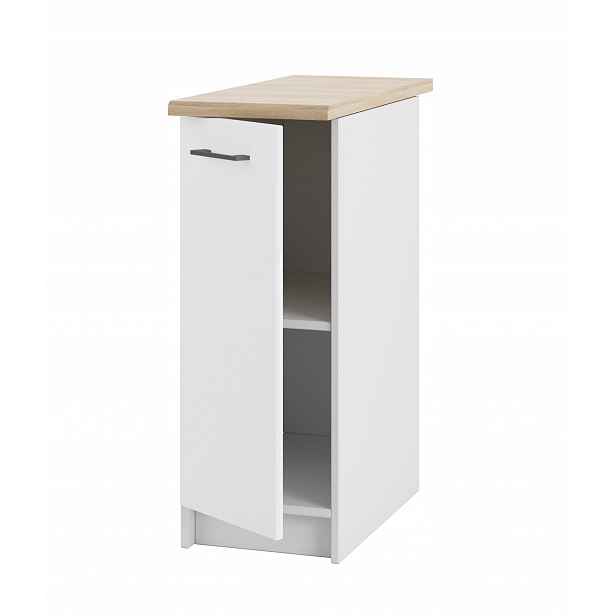 Kuchyňská skříňka Stojící Dolní Bílá Matná s deskou pro sestavy Úzká 30 CM